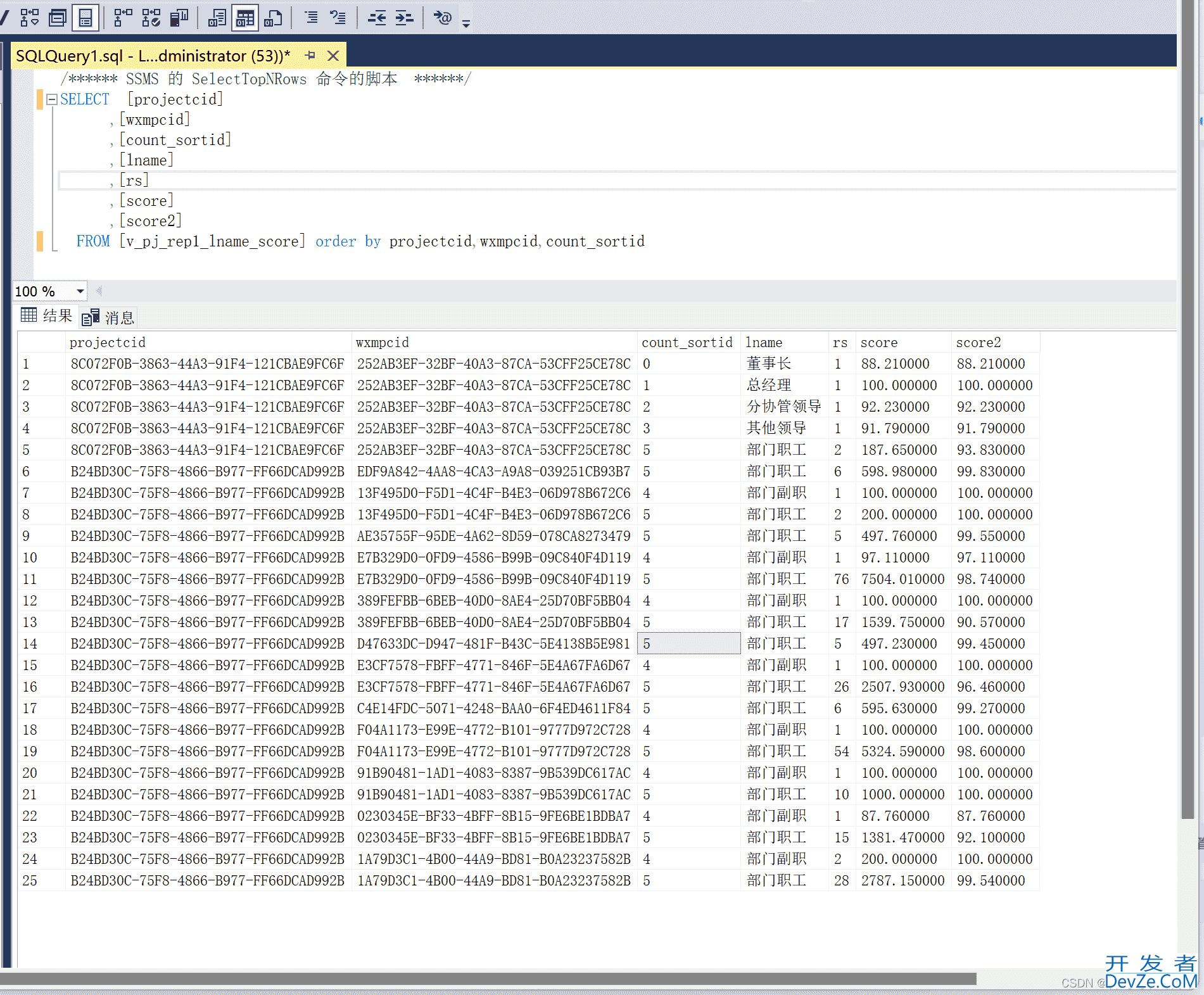 MS SQL Server STUFF实现统计记录行转为列显示