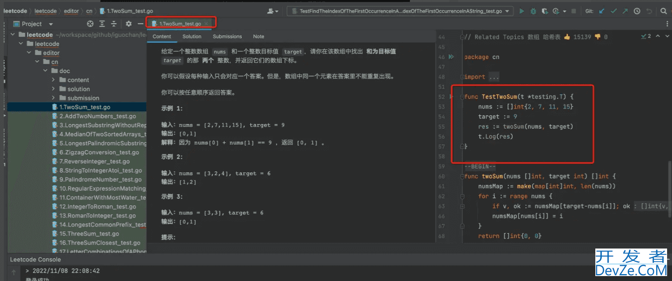 Goland配置leetcode的实现示例