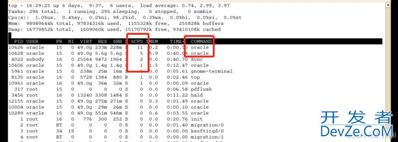 Oracle进程占用CPU100%的问题分析及解决方法