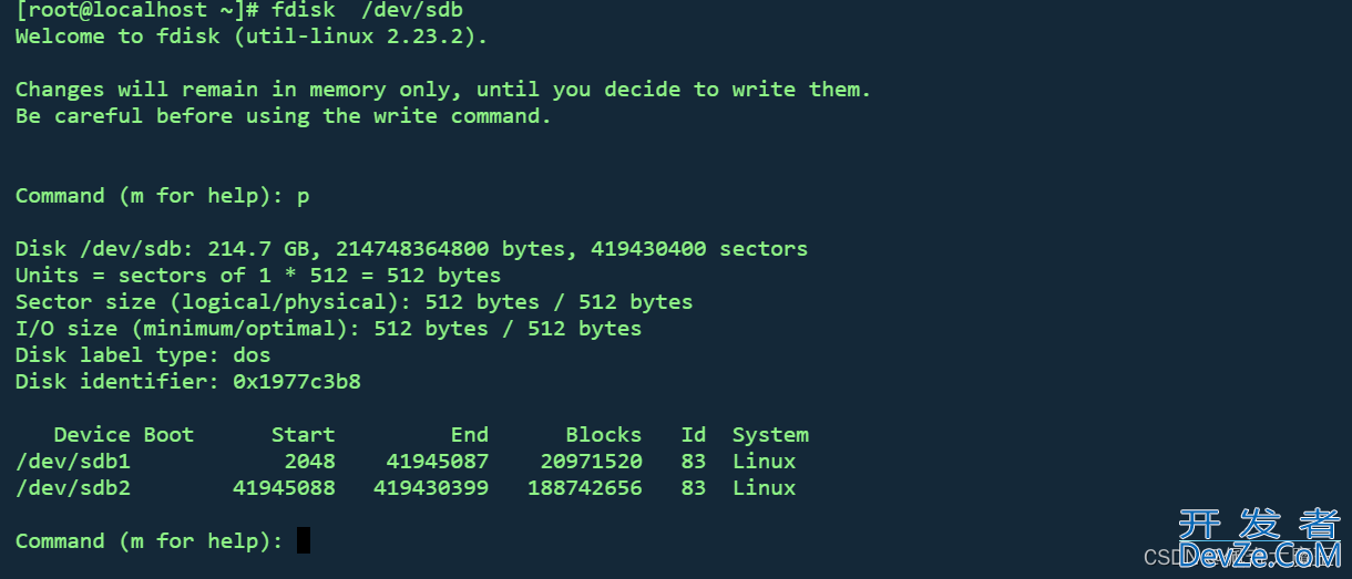 Linux命令之fdisk磁盘分区工具使用