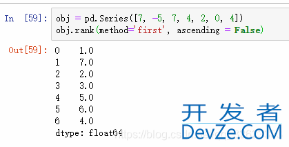 pandas中Series和DataFrame的rank方法解析