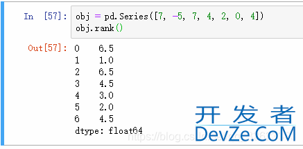 pandas中Series和DataFrame的rank方法解析