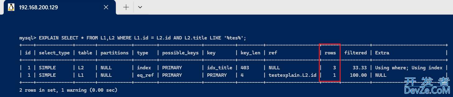 MySQL中EXPLAIN的/基本使用及字段详解