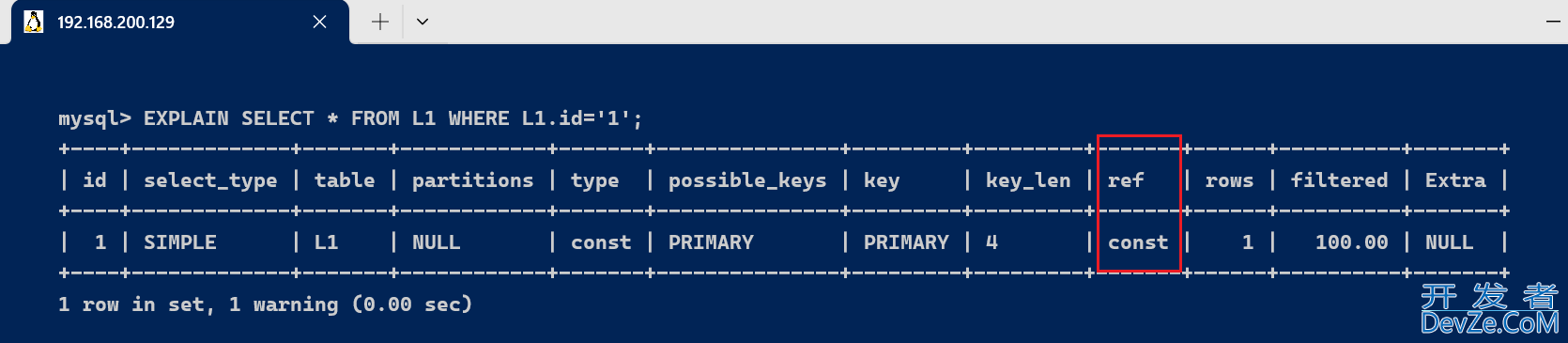 MySQL中EXPLAIN的/基本使用及字段详解