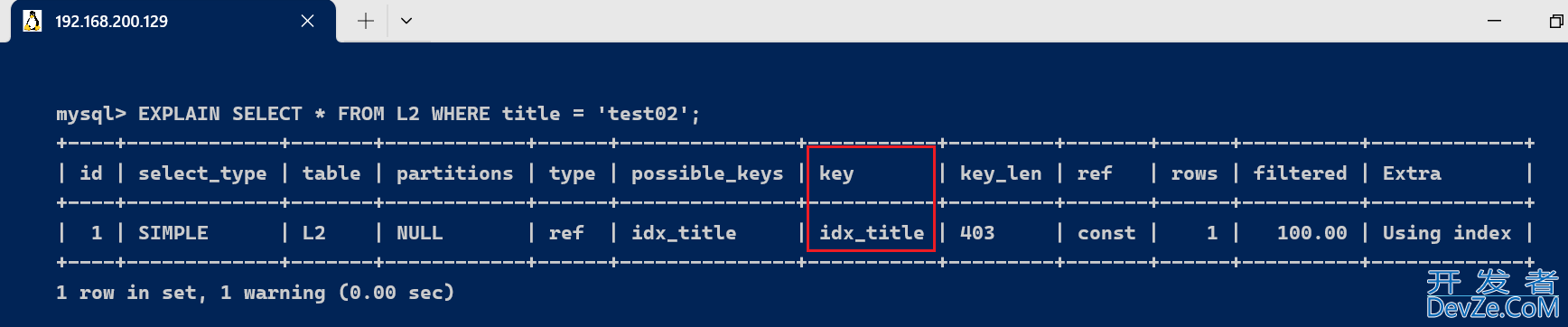 MySQL中EXPLAIN的/基本使用及字段详解