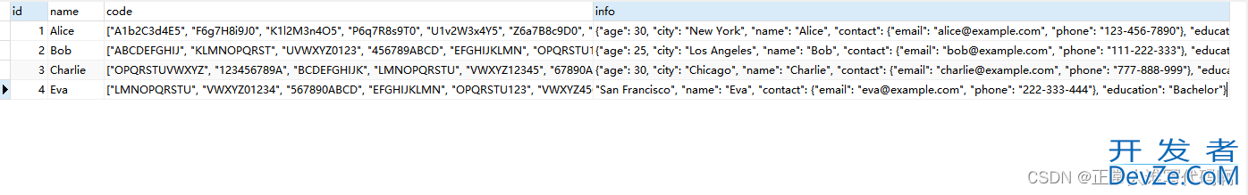 Mysql中JSON字段的值的实现示例