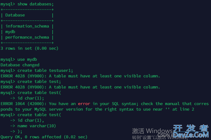 mysql表操作-约束删除、用户填加、授权和撤权方式