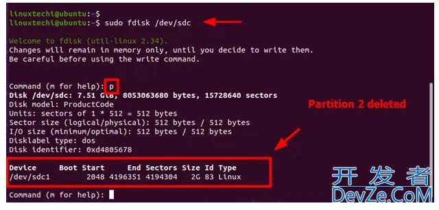 linux怎么删除分区? Linux系统删除分区的教程