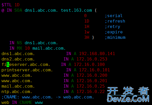 Linux中配置DNS正向解析