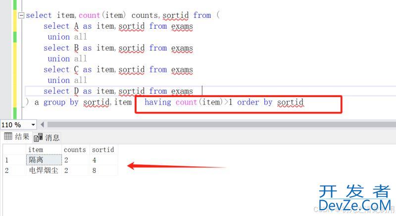 MS SQL Server排查多列之间的值是否重复的功能实现