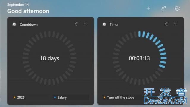 Win11预览版新小组件定时器和倒数日怎么用?