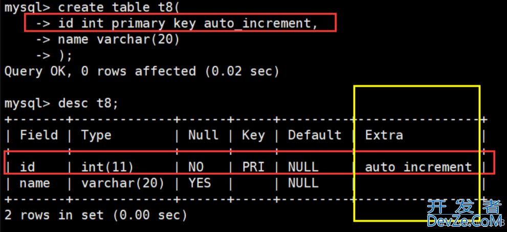 MySQL中关于表的约束