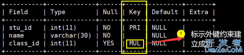 MySQL中关于表的约束