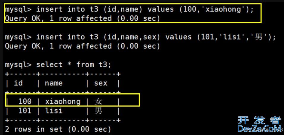 MySQL中关于表的约束