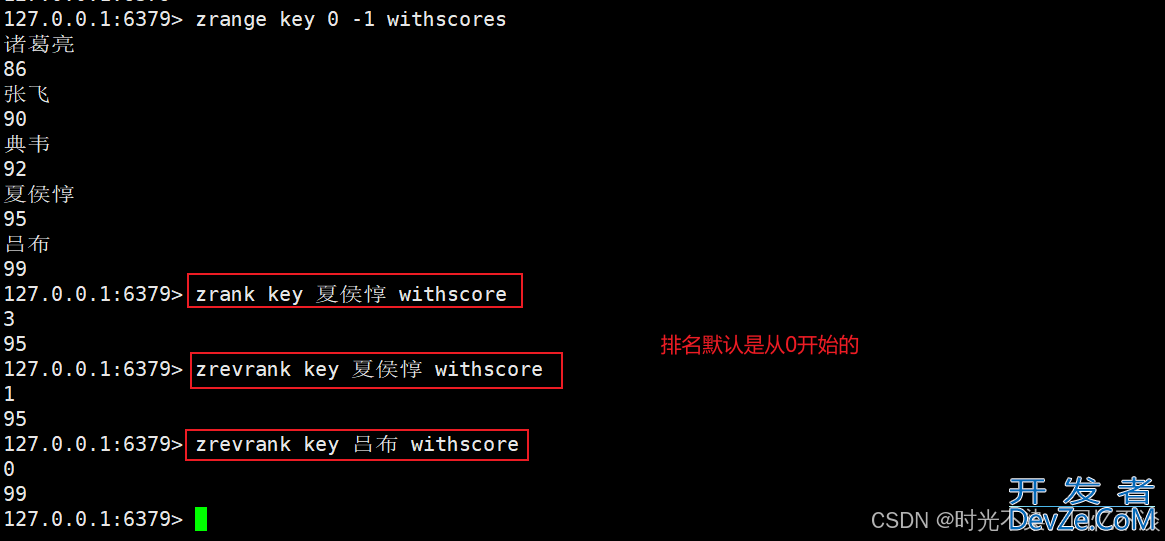 Redis中Zset类型常用命令的实现