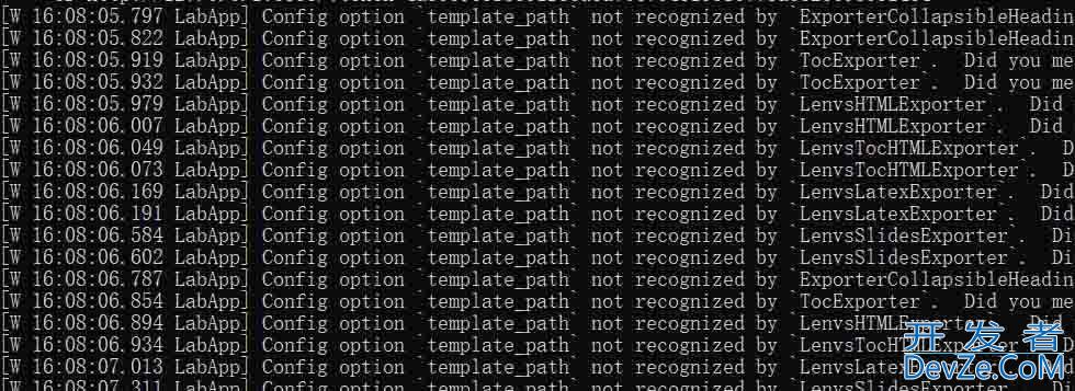 解决jupyterLab打开后出现Config option `template_path`not recognized by `ExporterCollapsibleHeadings`问题